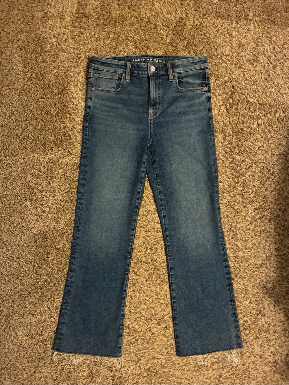 American Eagle high rise kick boot crop jeans -size 8